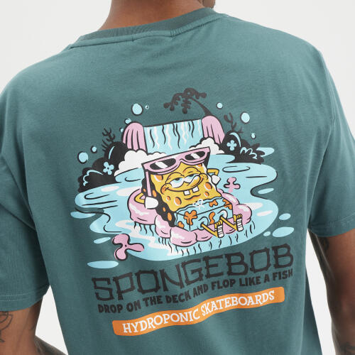 Camiseta manga corta Hydroponic Colaboración Oficial Bob Esponja Verde 3/4