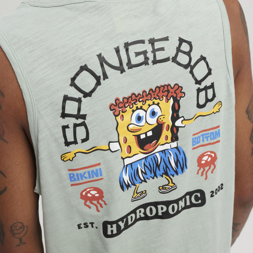 Camiseta tirantes Hydroponic Colaboración Oficial Bob Esponja Verde Agua 3/5