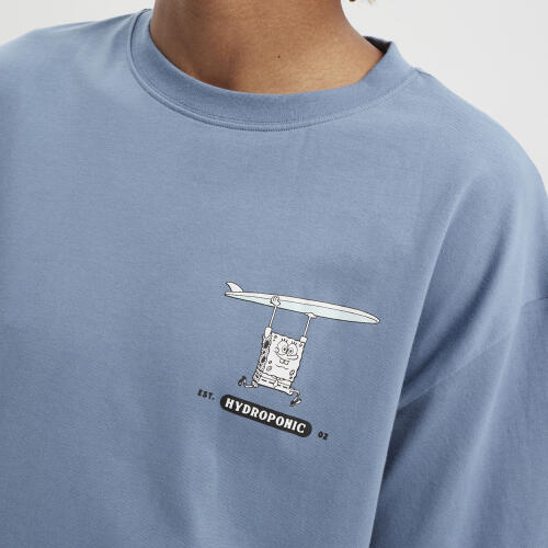 Camiseta manga corta Hydroponic Colaboración Oficial Bob Esponja Azul Grisaceo 3/5