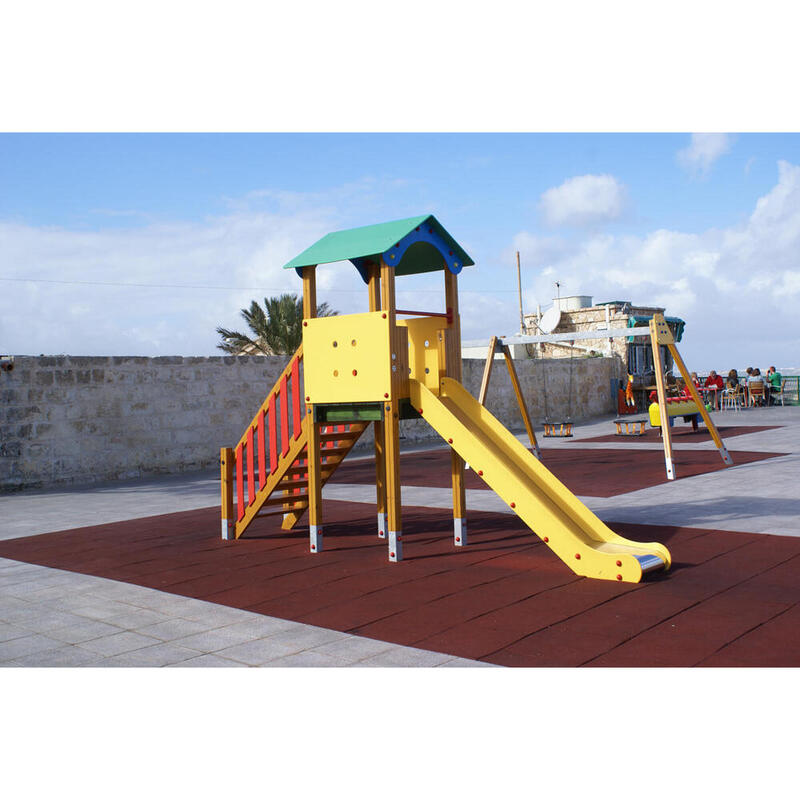 Placă de cauciuc 55mm albastră - 50x50cm - conexiune cu nut și limbă