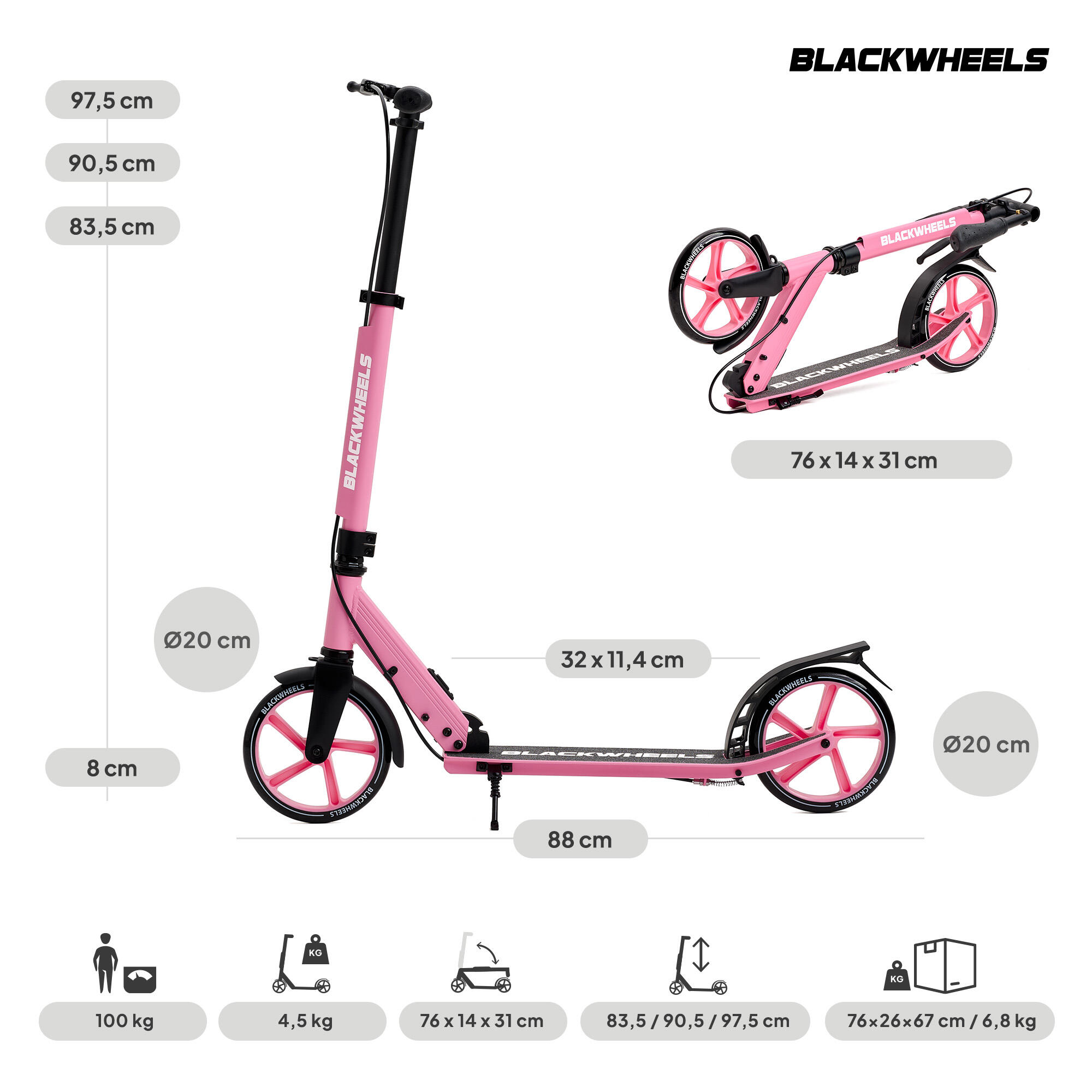 Step voor volwassenen Blackwheels Orio scooter 2/7