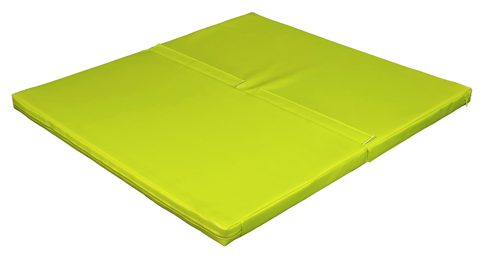 Materac dwuczęściowy z rzepami UNDERFIT 130 x 120 x 6 cm twardy seledynowy 3/7