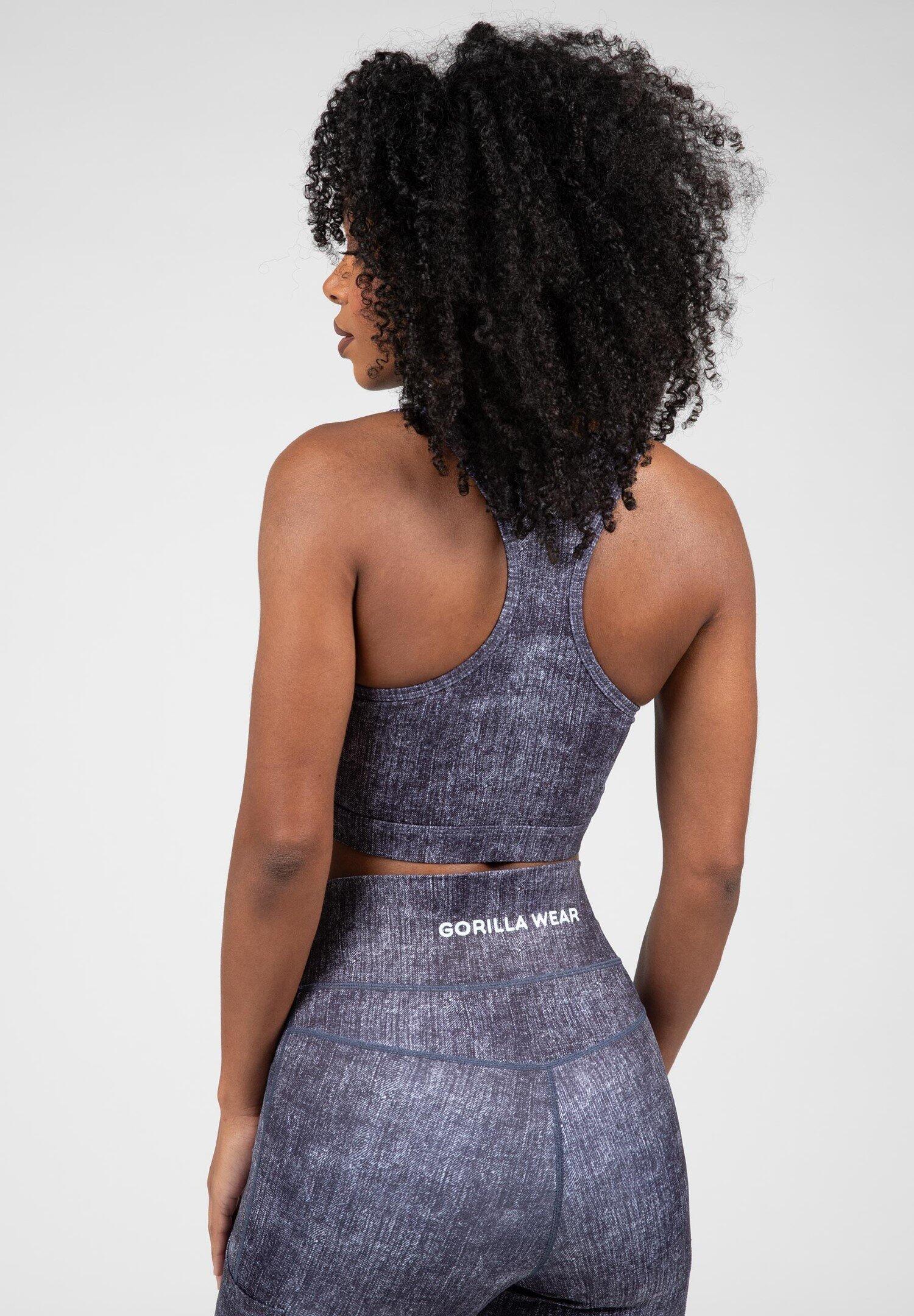 Camilla Zip-Front Soutien-gorge de sport - Bleu Denim 2/6