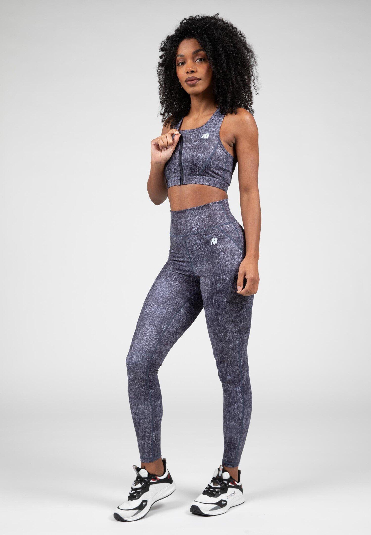 Camilla Zip-Front Soutien-gorge de sport - Bleu Denim 3/6