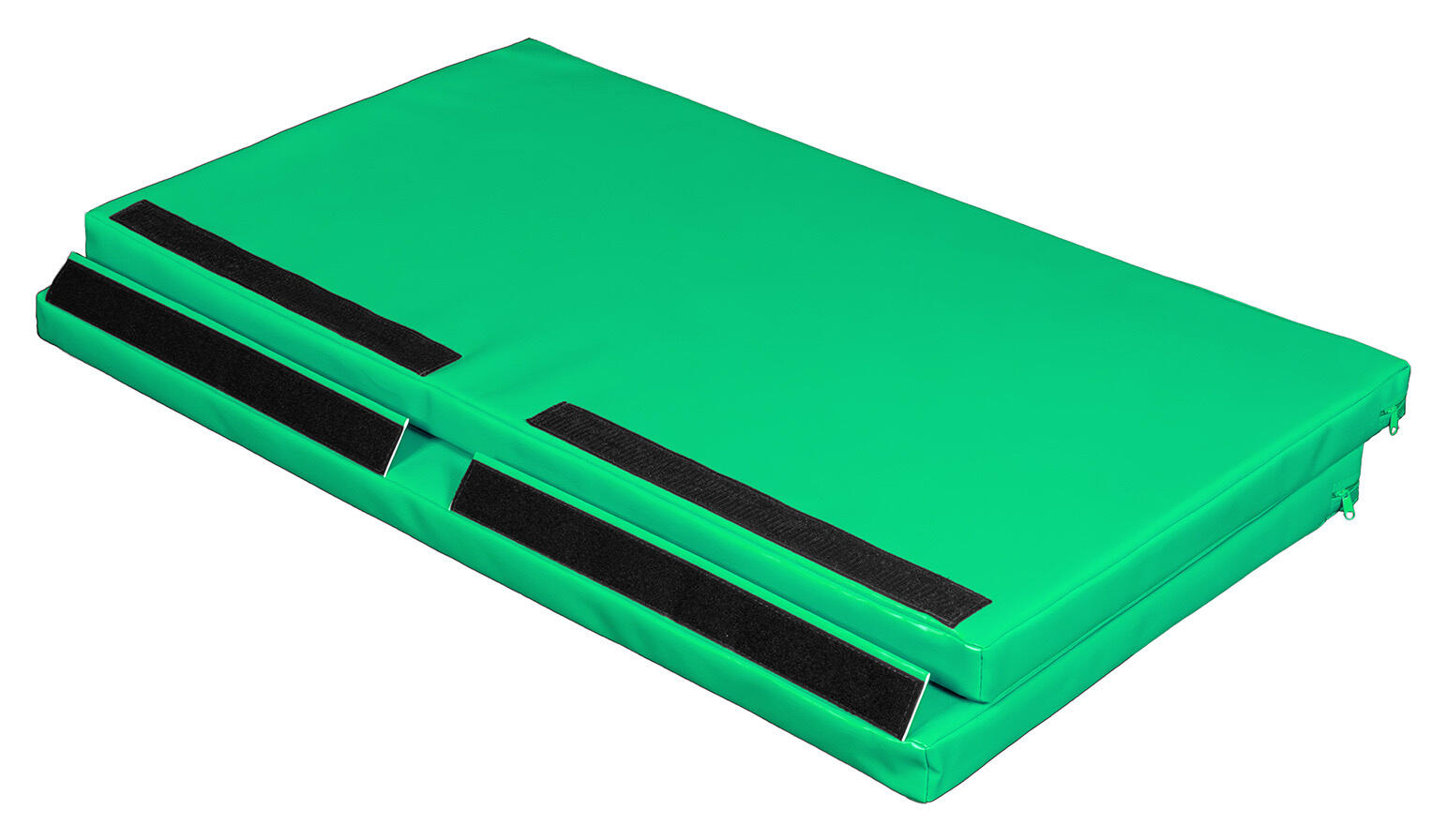 Materac dwuczęściowy z rzepami UNDERFIT 130 x 120 x 6 cm twardy zielony 5/7