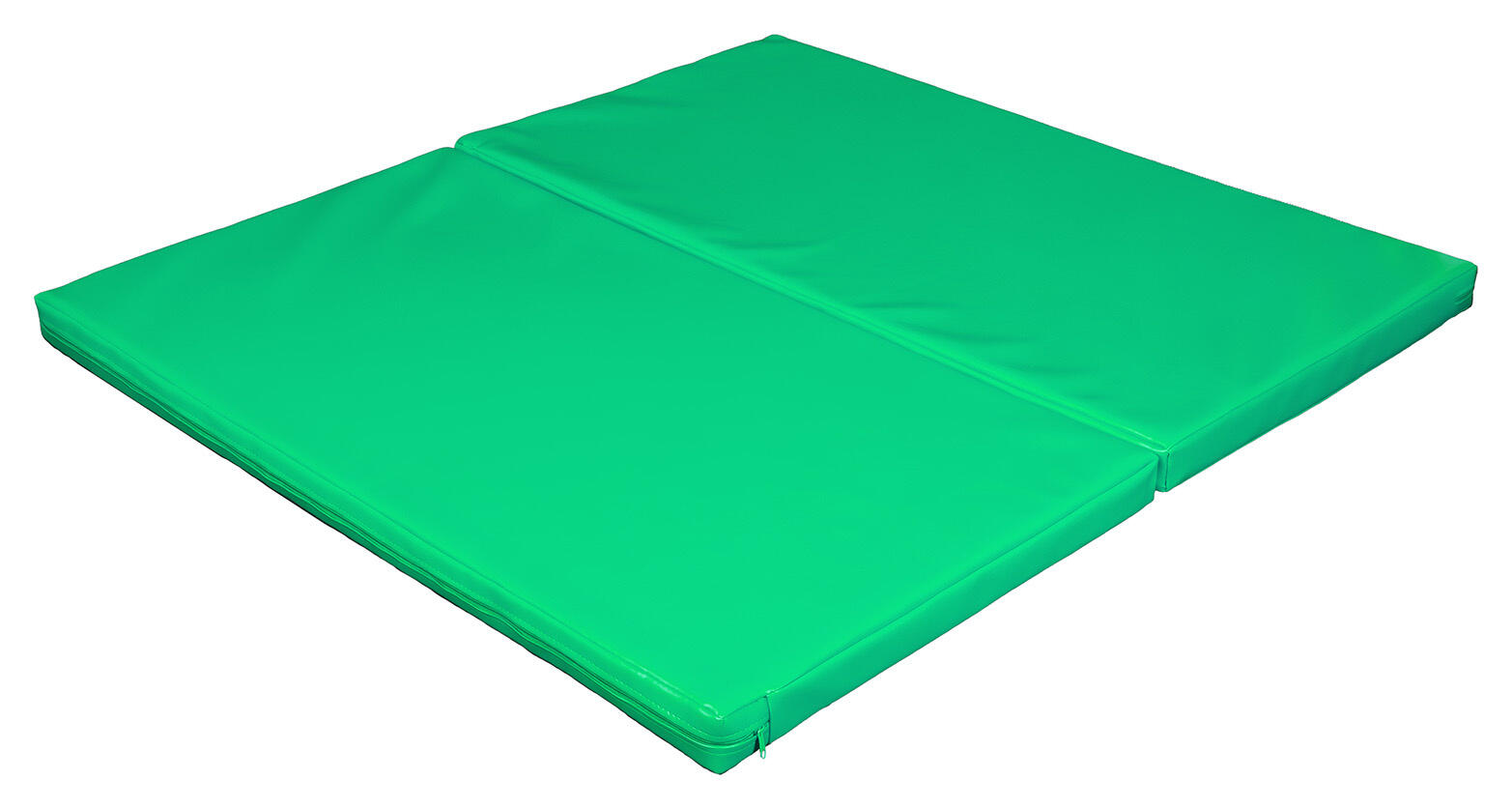 Materac dwuczęściowy z rzepami UNDERFIT 130 x 120 x 6 cm twardy zielony 3/7