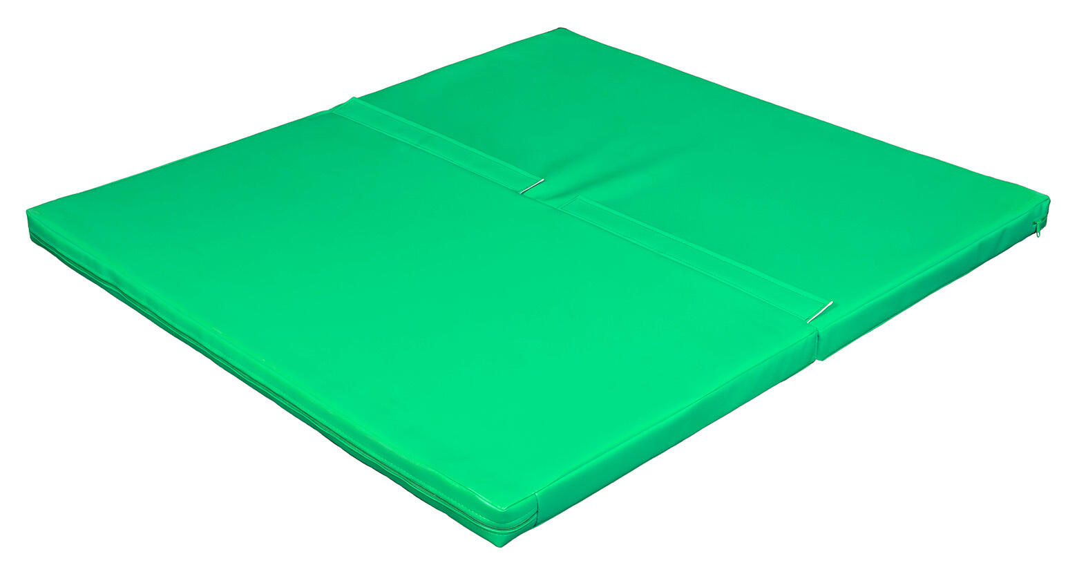 Materac dwuczęściowy z rzepami UNDERFIT 130 x 120 x 6 cm twardy zielony 2/7