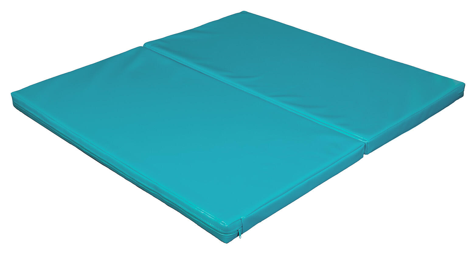 Materac dwuczęściowy z rzepami UNDERFIT 130 x 120 x 6 cm twardy turkusowy 3/7