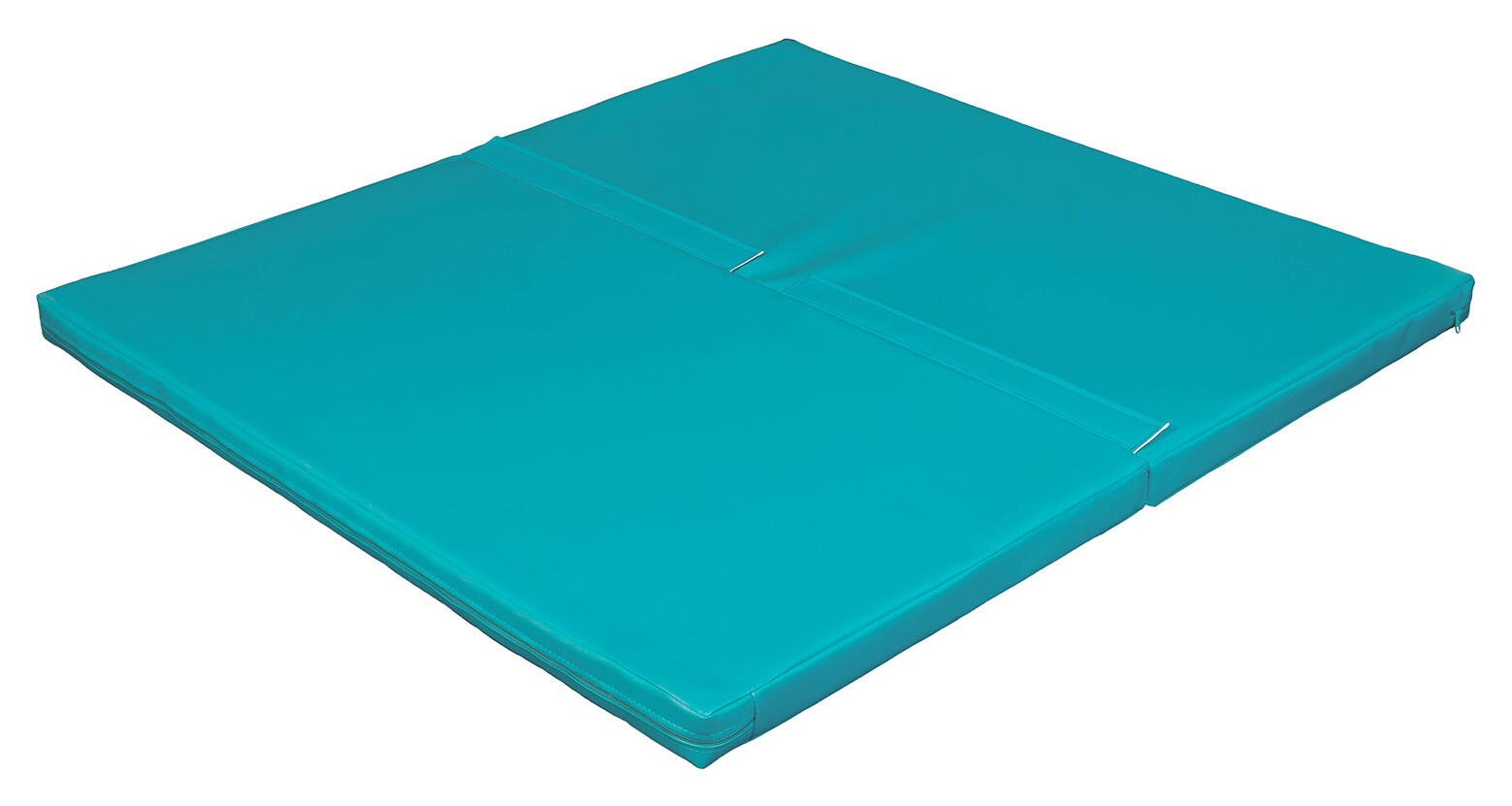 Materac dwuczęściowy z rzepami UNDERFIT 130 x 120 x 6 cm twardy turkusowy 2/7