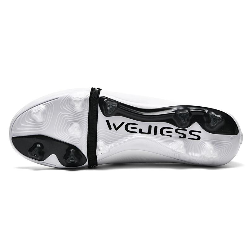 Ghete de fotbal MBrands 8.7 cu crampoane din plastic FG, alb 35