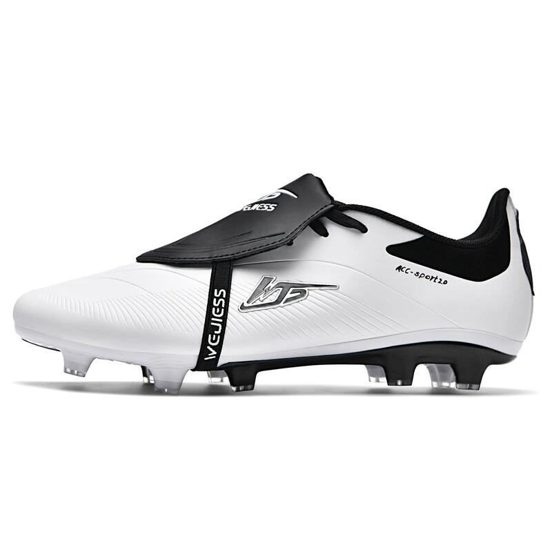 Ghete de fotbal MBrands 8.7 cu crampoane din plastic FG, alb 35