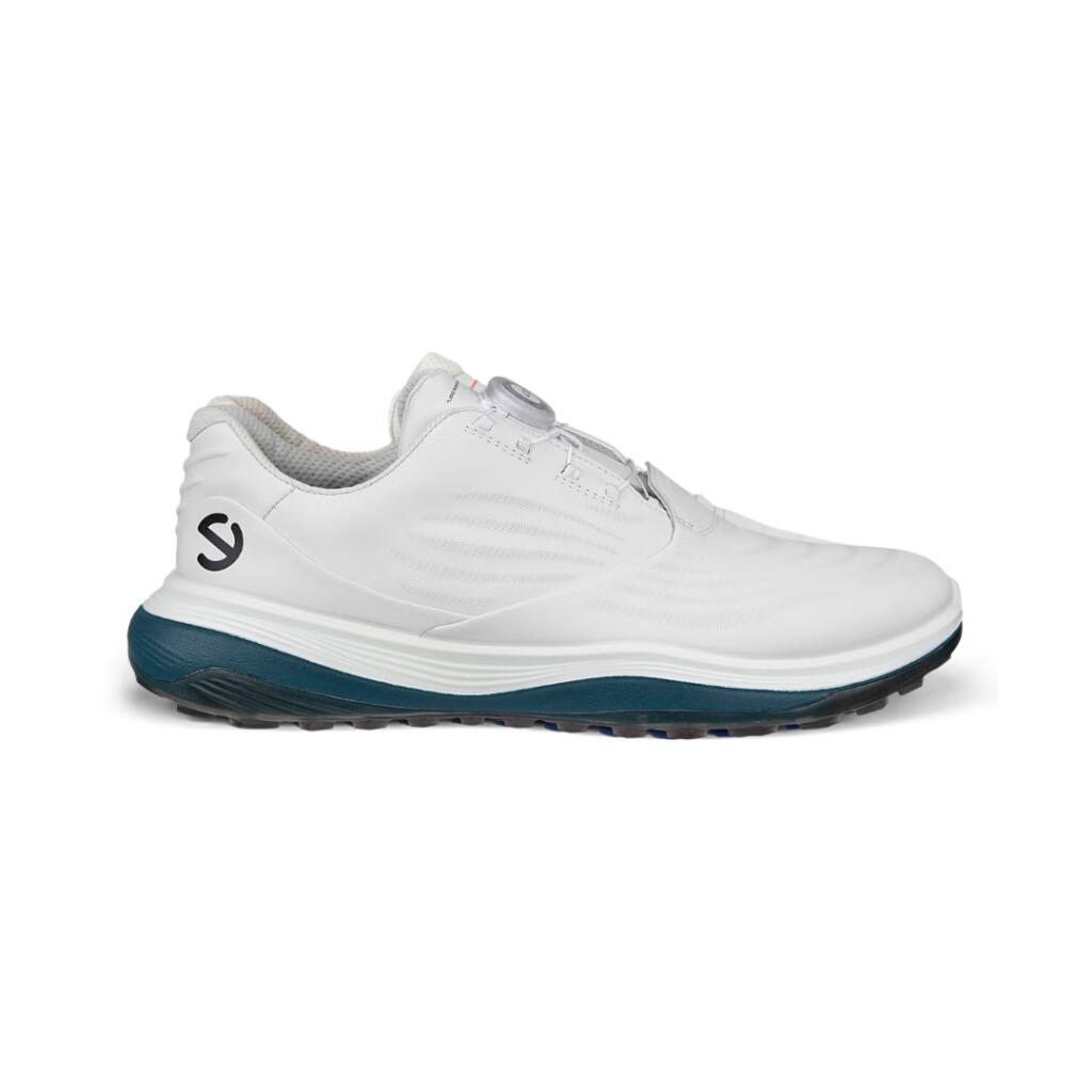 Ecco Heren Golf LT1 BOA, Golfschoen voor heren, Wit/Petroleum 2/3