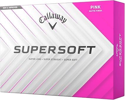 Callaway New Supersoft 25, Bolas de Golf de Colores, Rosa