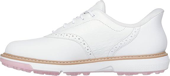 Skechers Prestige SL, Zapatos de Golf para Mujer, Blanco/Rosa 3/5