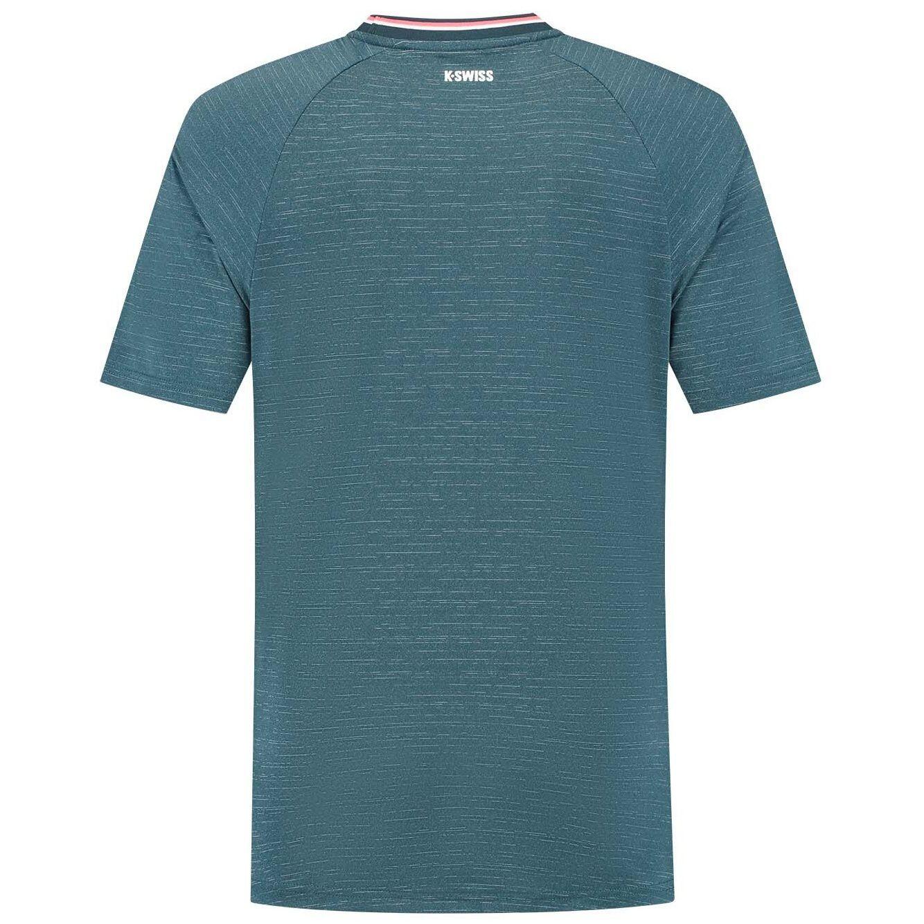 Camiseta de tenis y pádel hombre HYPERCOURT MELANGE 3 K-Swiss azul 2/2