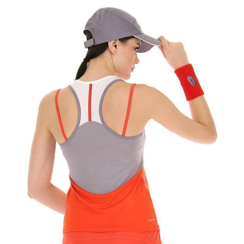 Camiseta Lotto Top IV Rojo Amapola Blanco Brillante Mujer 2/5