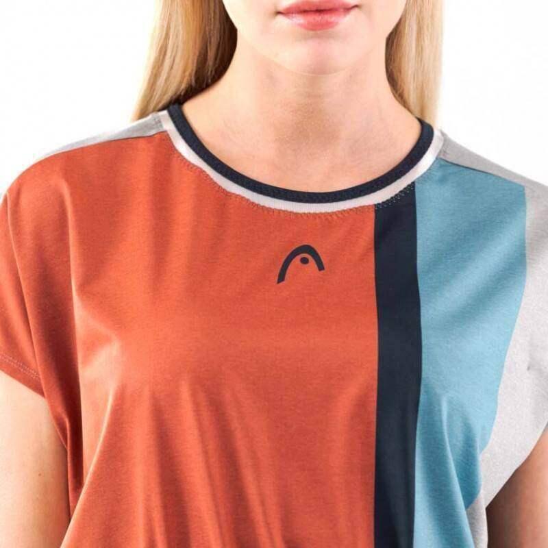 Cabeça Crop Top T-shirt Coral Mulheres 2/6