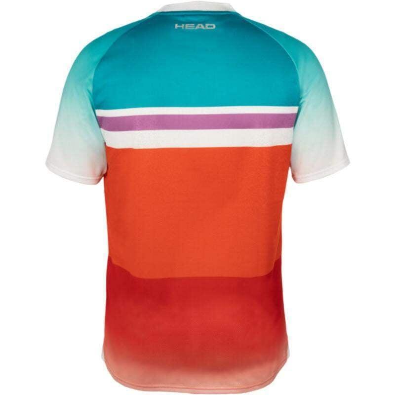 Camiseta Head Performance Paris Naranja Azul Royal 2/5