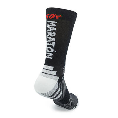 Calze Running #Soymaraton Unisex - Kamuabu Colore Nero 23Cm