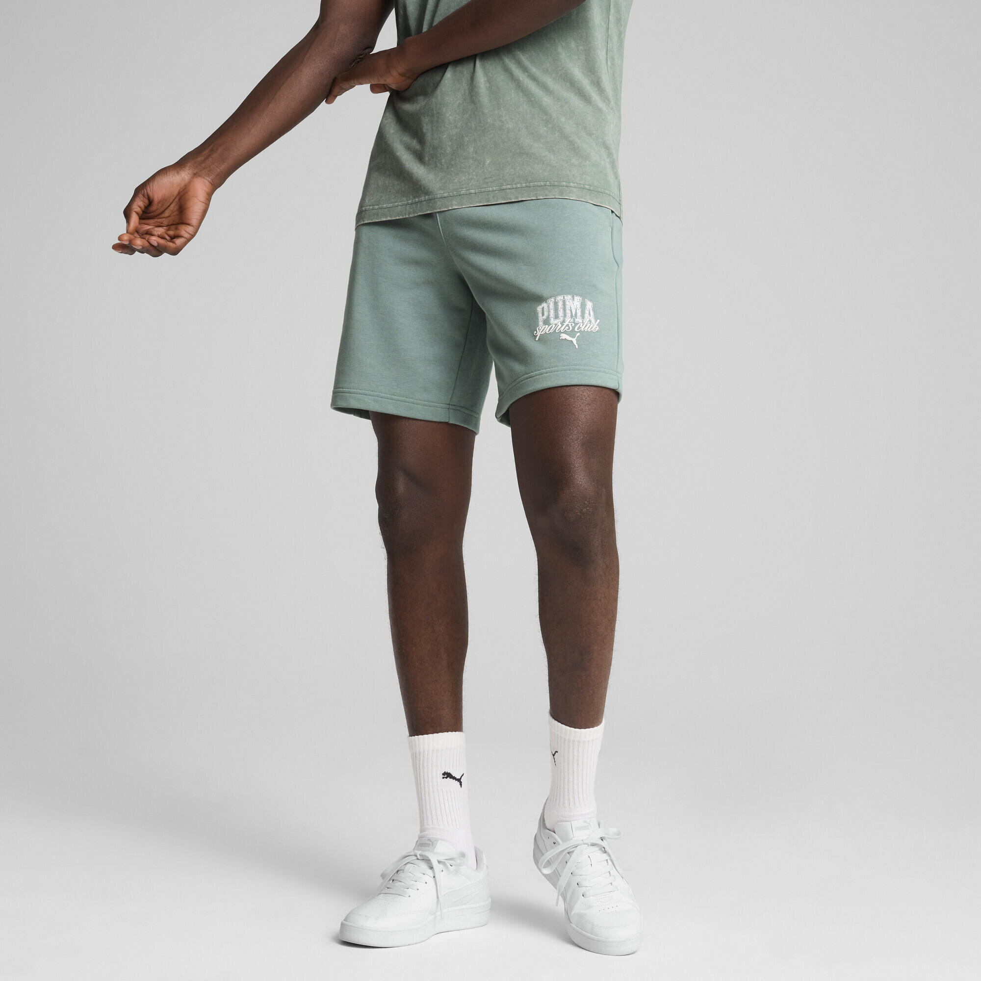 Calções corrida Homem cintura elástica Class 8" Shorts PUMA Green Moon 2/7