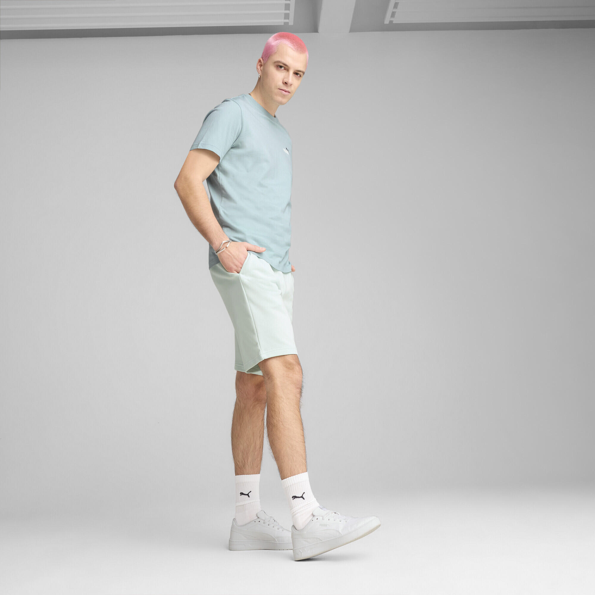 Shorts Essentials con logo N. 1 bicolore da 10" da uomo PUMA Peaceful Blue 4/7