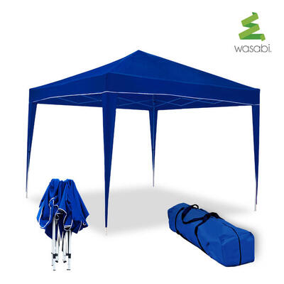 Opvouwbare tent 3x3 m klassiek blauw - waterdicht - winddicht - winden