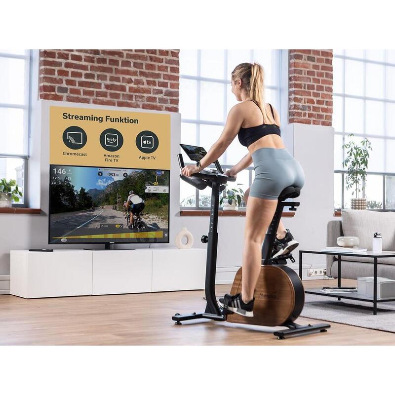 Vélo d'appartement autoalimenté connecté - Trevek P12-G - Inertie 12 kg
