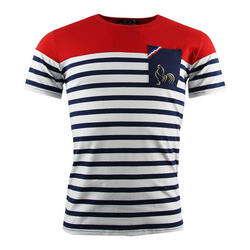 T-shirt Marinière Tricolore Rouge Religion Rugby