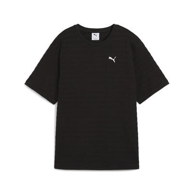 Ess elevated wijdvallend gestructureerd t-shirt voor dames puma black