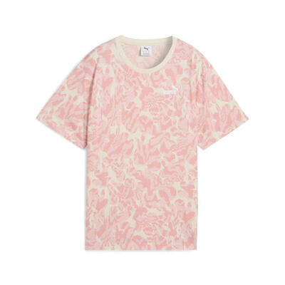 ESS NATURE 2.0 Relaxed AOP T-Shirt Damen PUMA Alpine Snow White