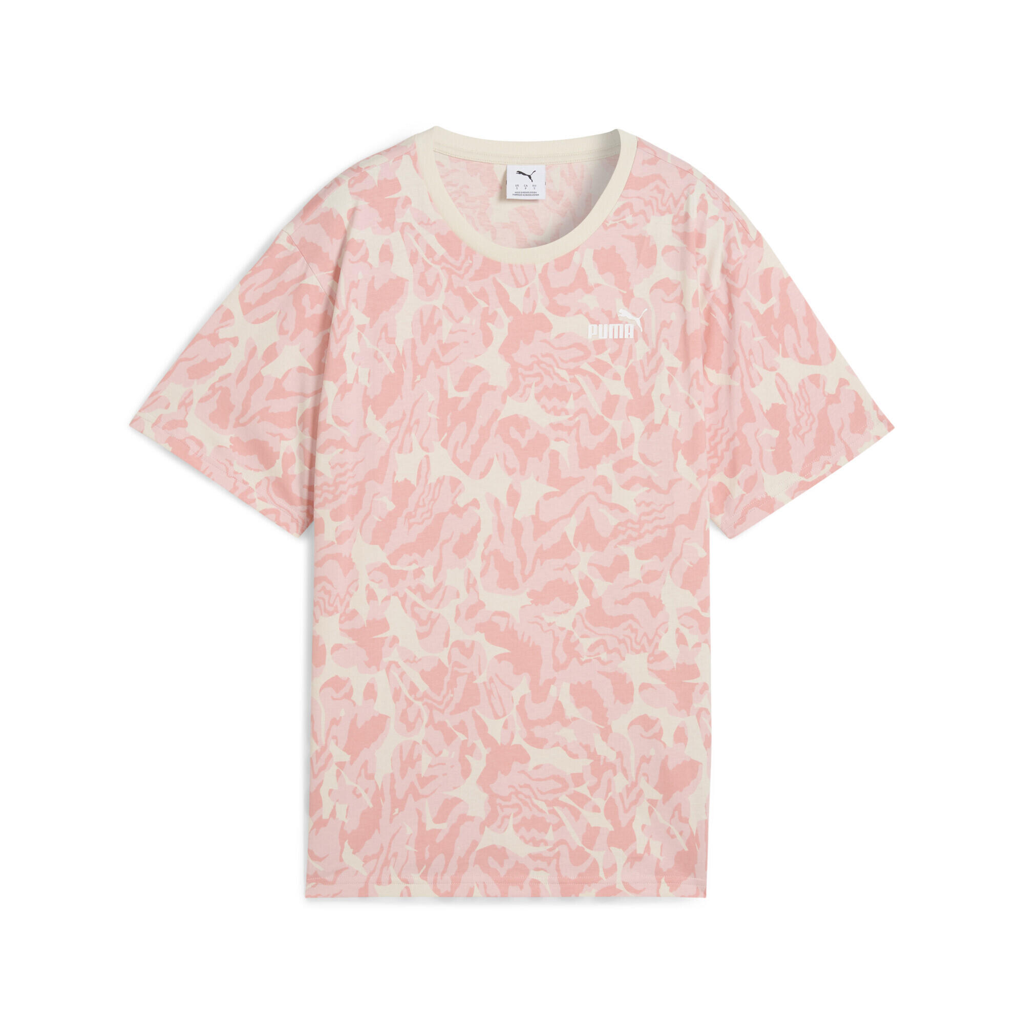 Puma - T-shirt À Motif Intégral Ess Nature 2.0 Femme Puma Alpine Snow White - T-shirt Manches Courtes - Beige|blanc - Decathlon