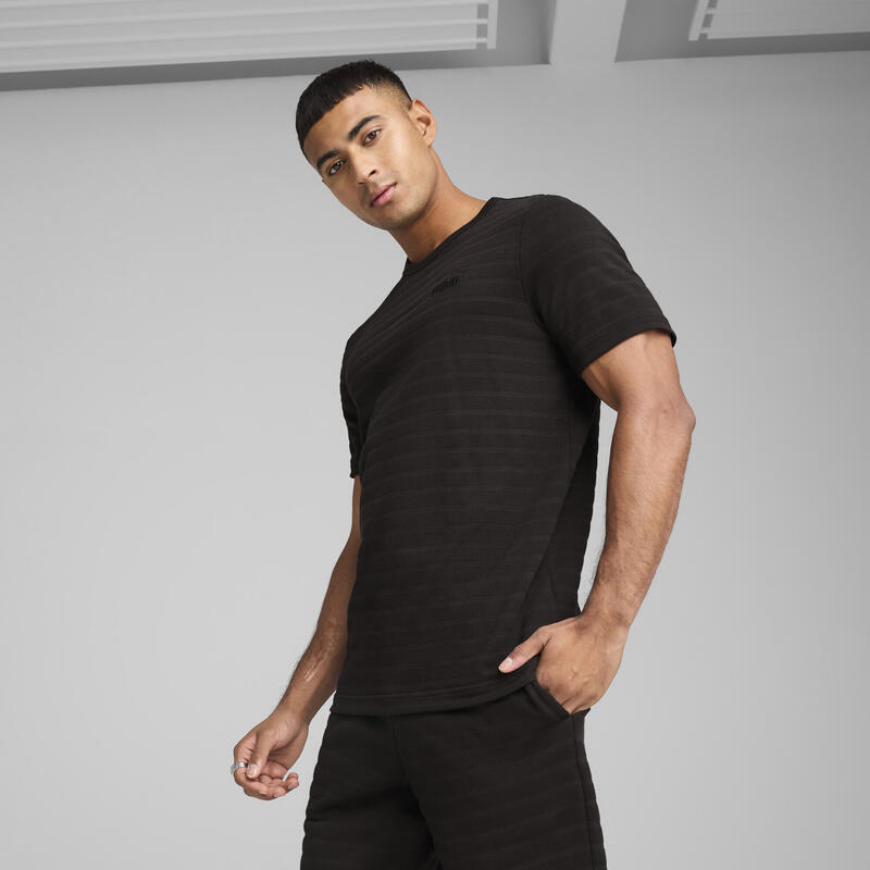 Tricou Bărbați Design Texturat Essentials Albastru Liniștitor PUMA Black
