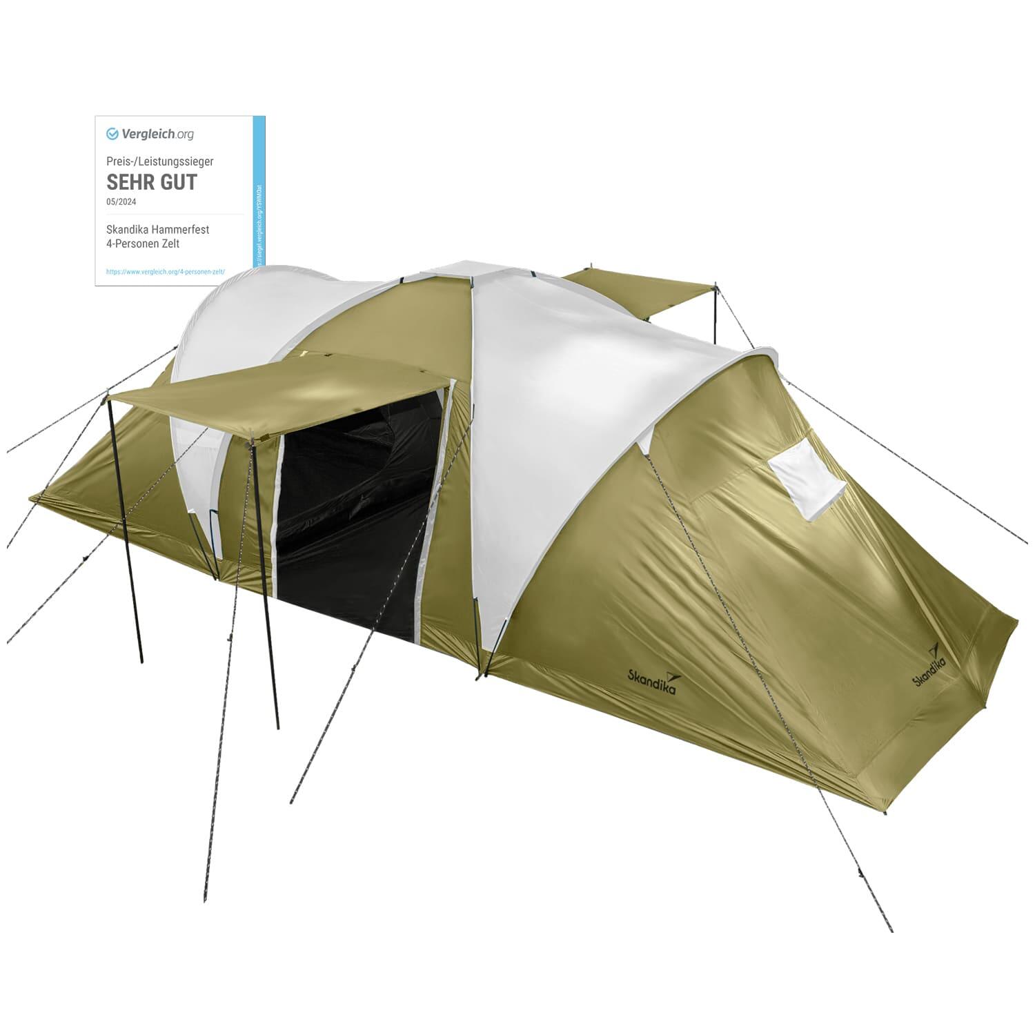 Tenda de campismo cúpula Hammerfest 4 pessoas - cabinas preta - altura 2 m