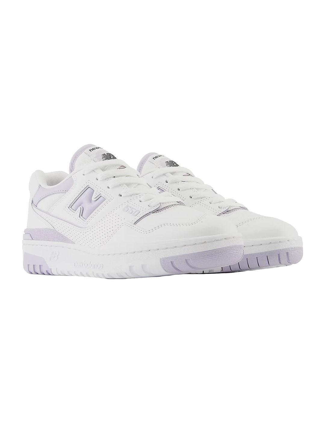 New Balance 550 Weiß-Lila Damen 5/7