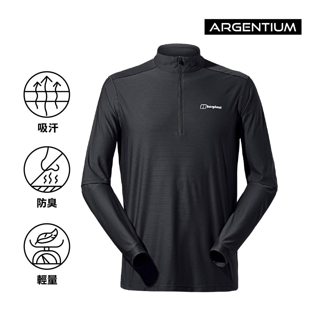 Men's 24/7 Tech Tee Long Sleeves Half Zip Tee - Black