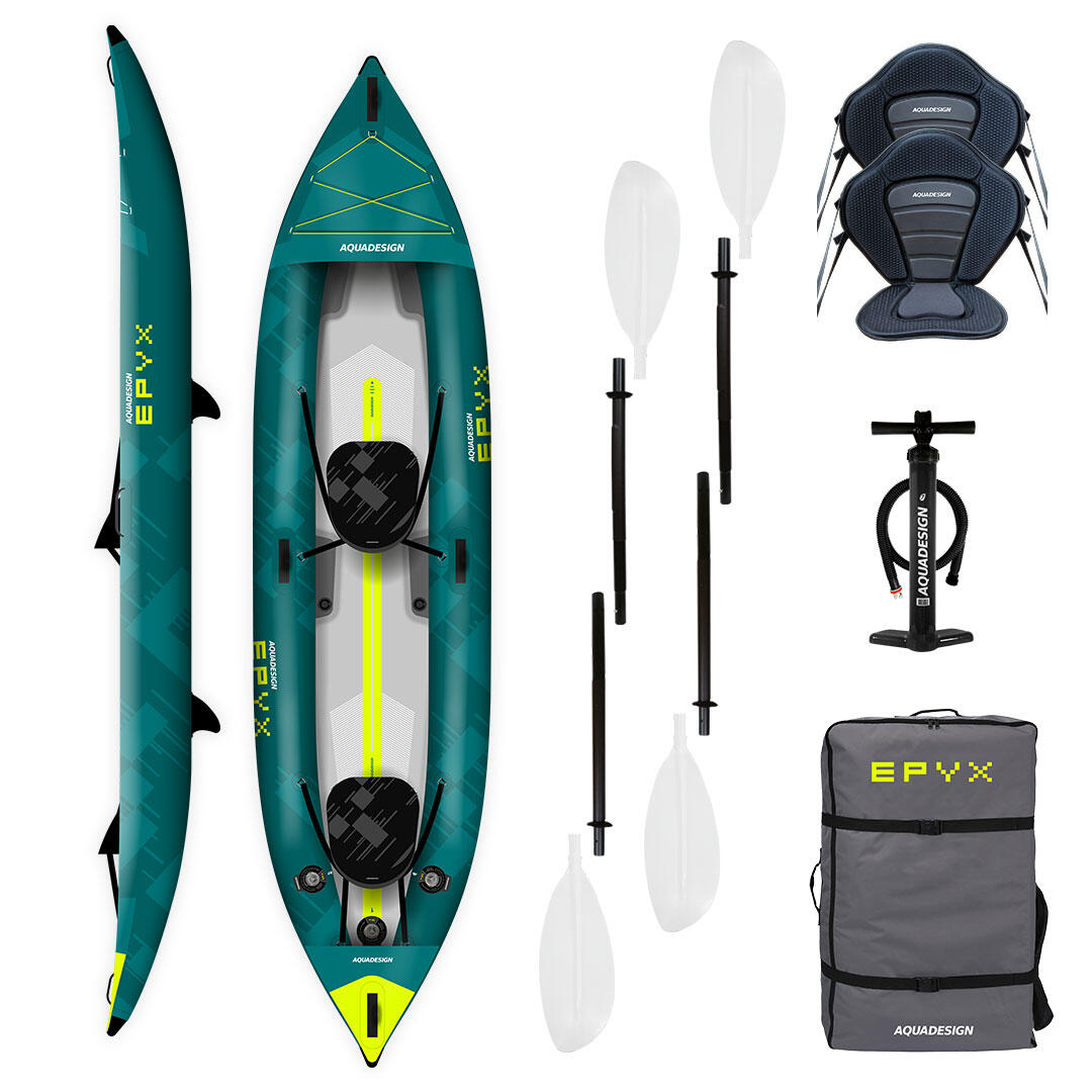 AQUADESIGN Aufblasbares Kanu/Kajak Trekking 1/2 Personen – Epyx 380