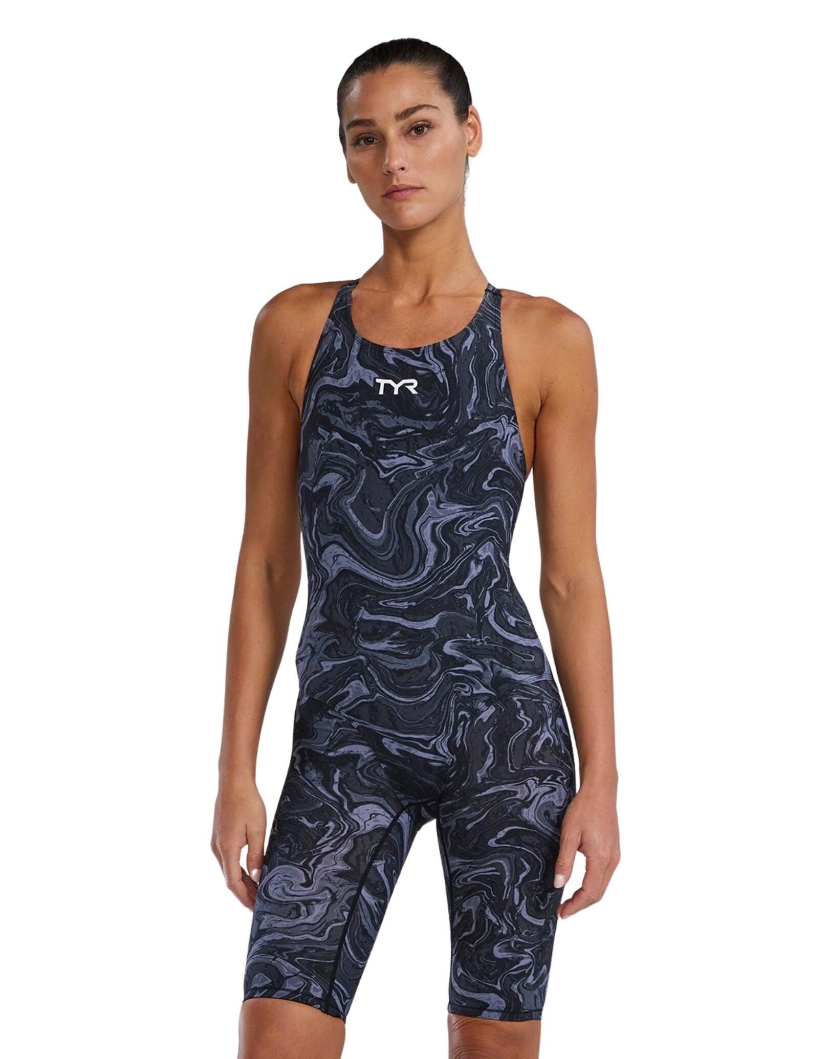 Costum tehnic înot TYR Thresher Open Back damă - titanium