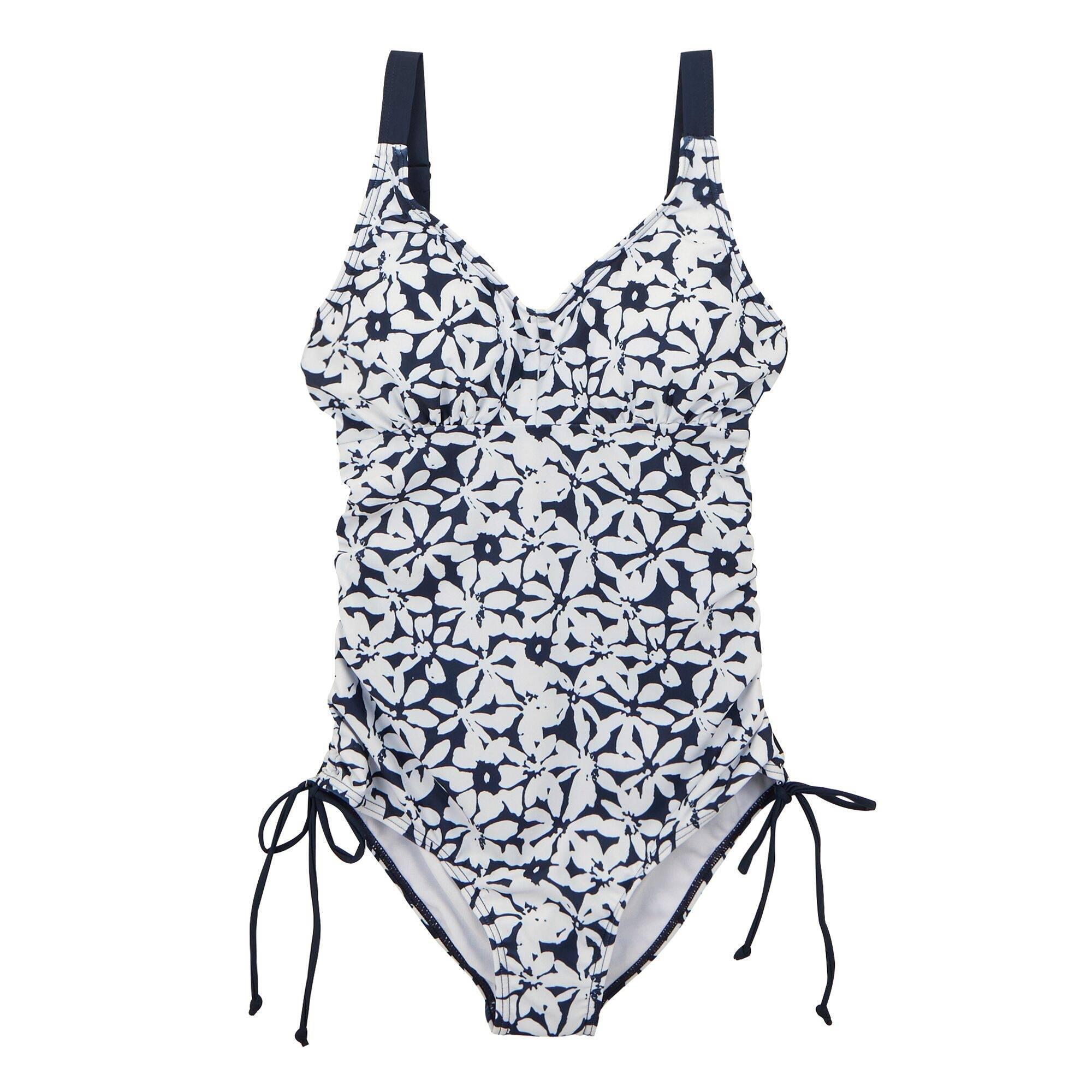 Fato de banho de uma só peça alinae large floral para senhora/senhora azul