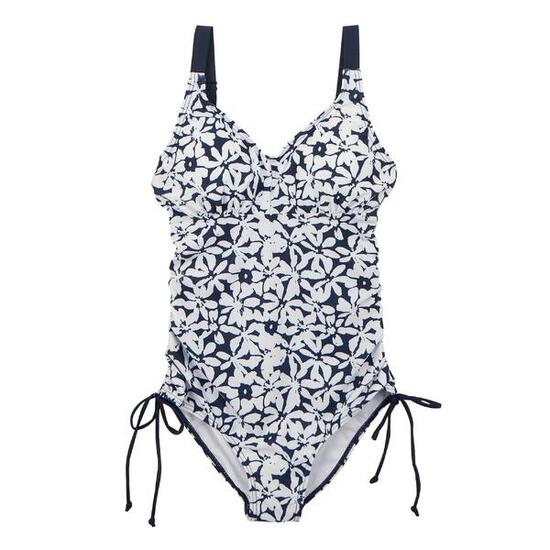Alinae" Badeanzug für Damen Marineblau/Weiß