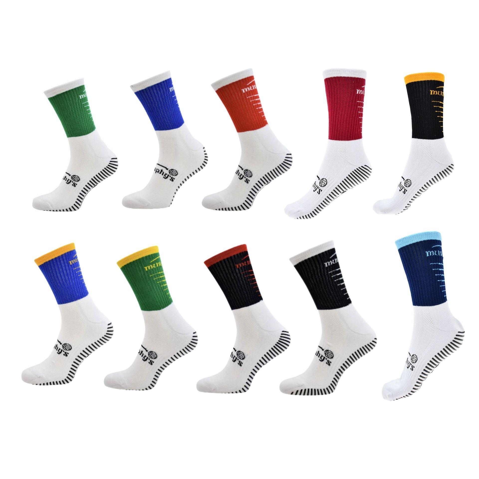 MURPHYS Childrens/Kids Pro GAA Gripped Mid Calf Socks (Maroon/White)