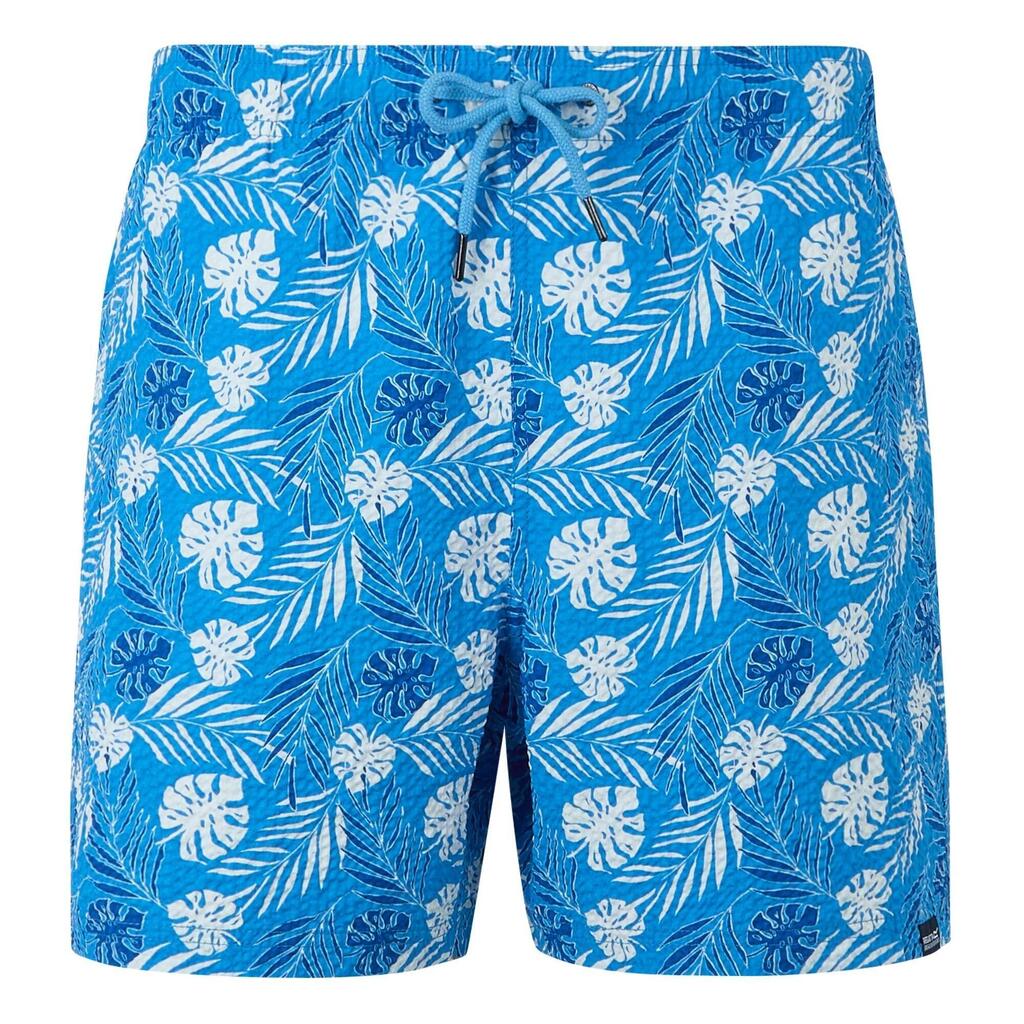 Mens Loras Leaf Seersucker Swim Shorts (Elysium Blue)