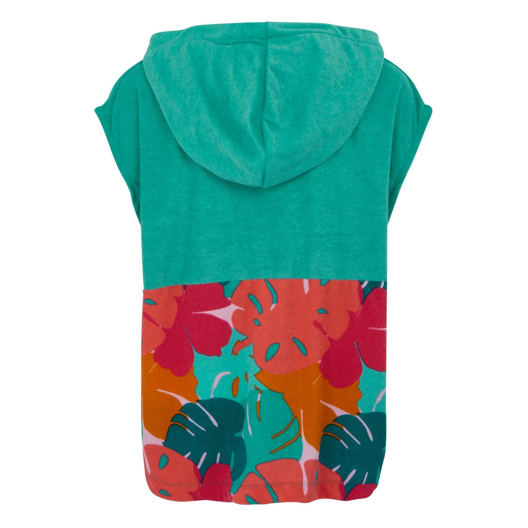 Childrens/Kids II Tropical Leaves Hooded Towel (Turquoise) 2/4