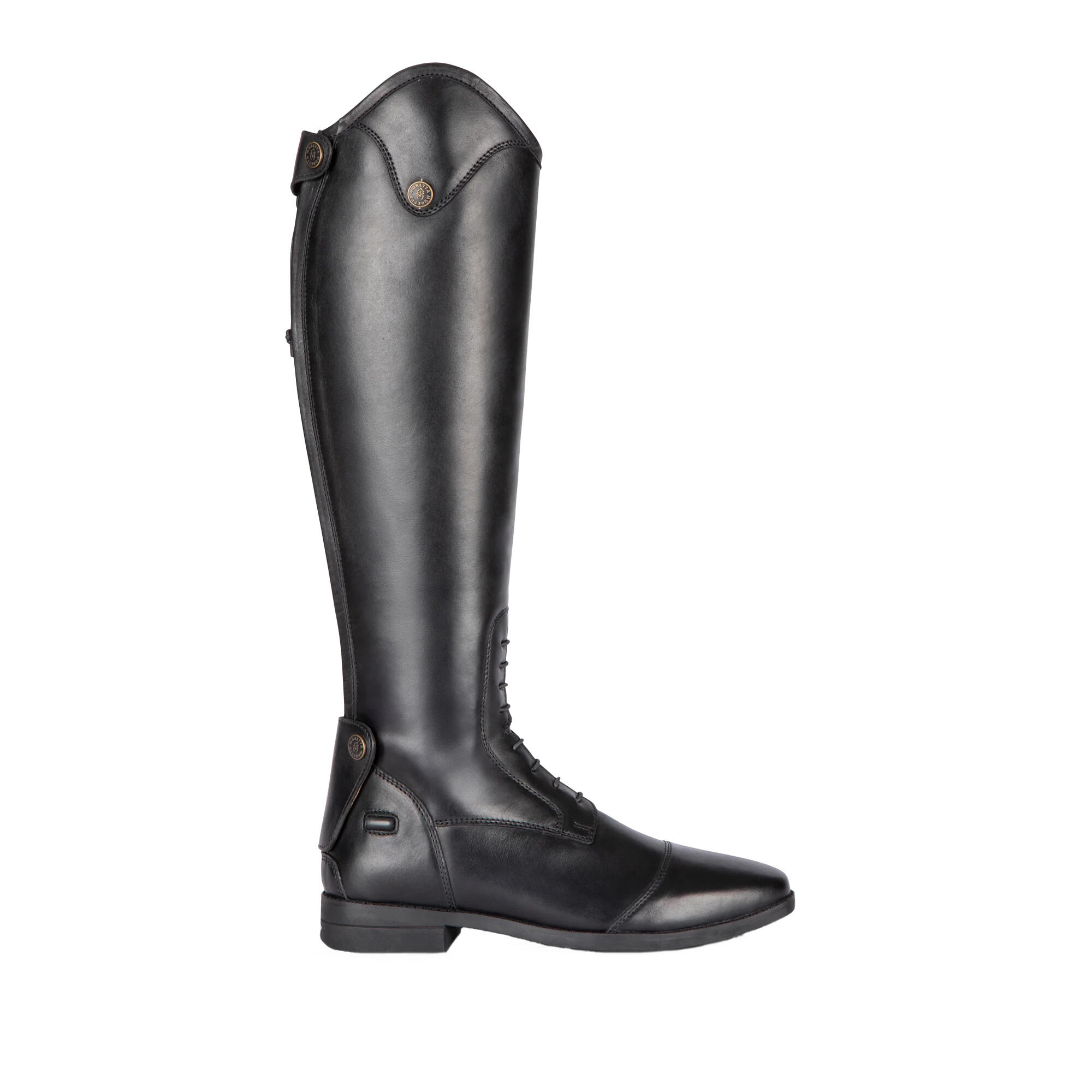 Mens Ortona Leather Long Riding Boots (Black) 4/6