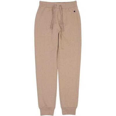 Dames joggingbroek met geribd manchet (beige/crème)