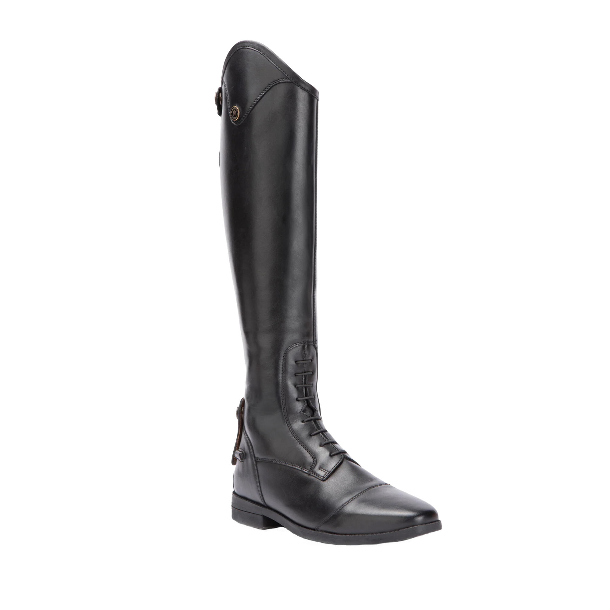 MORETTA Mens Ortona Leather Long Riding Boots (Black)