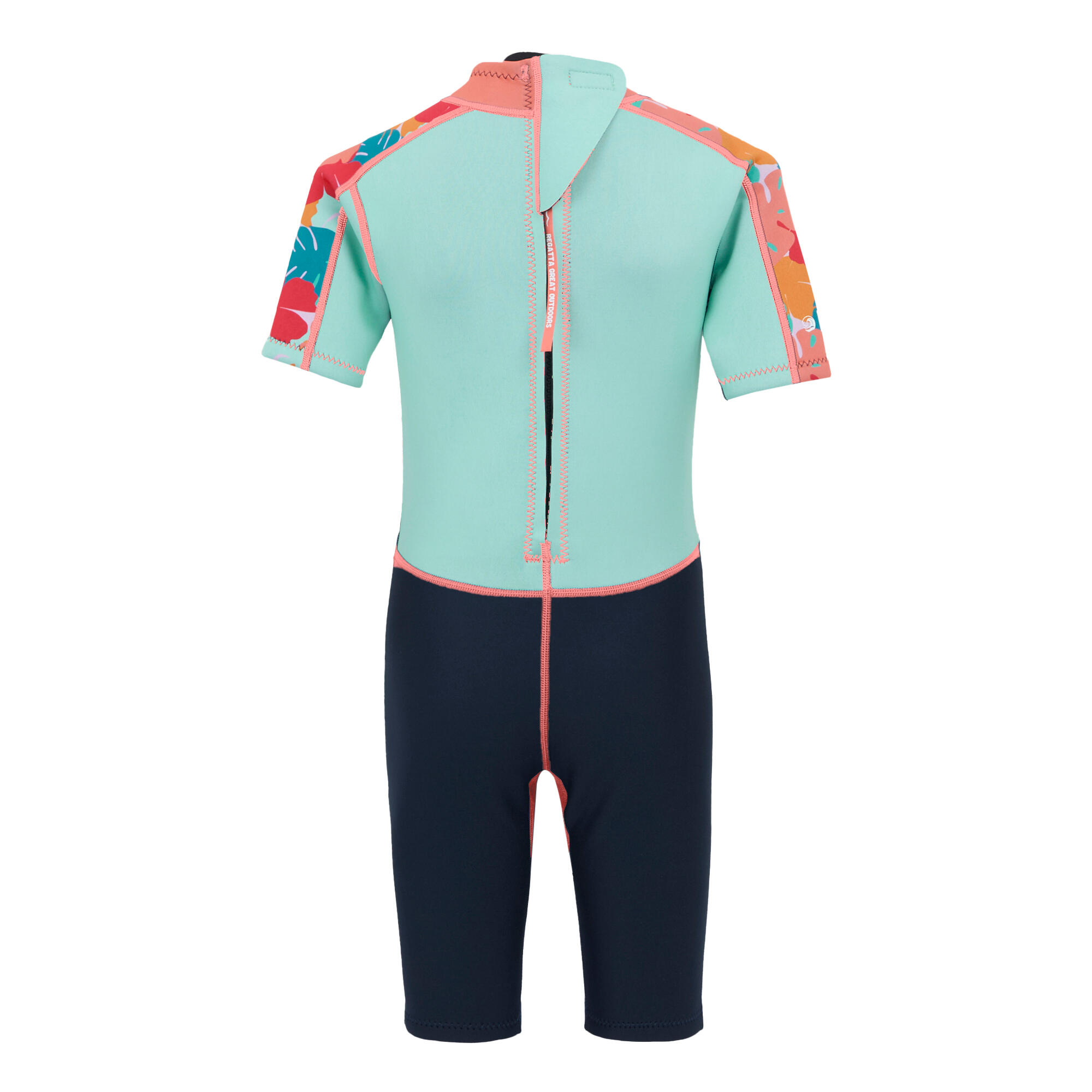 Traje de Neopreno Hoja Tropical para Niños/Niñas Azul Aruba, Marino 2/5
