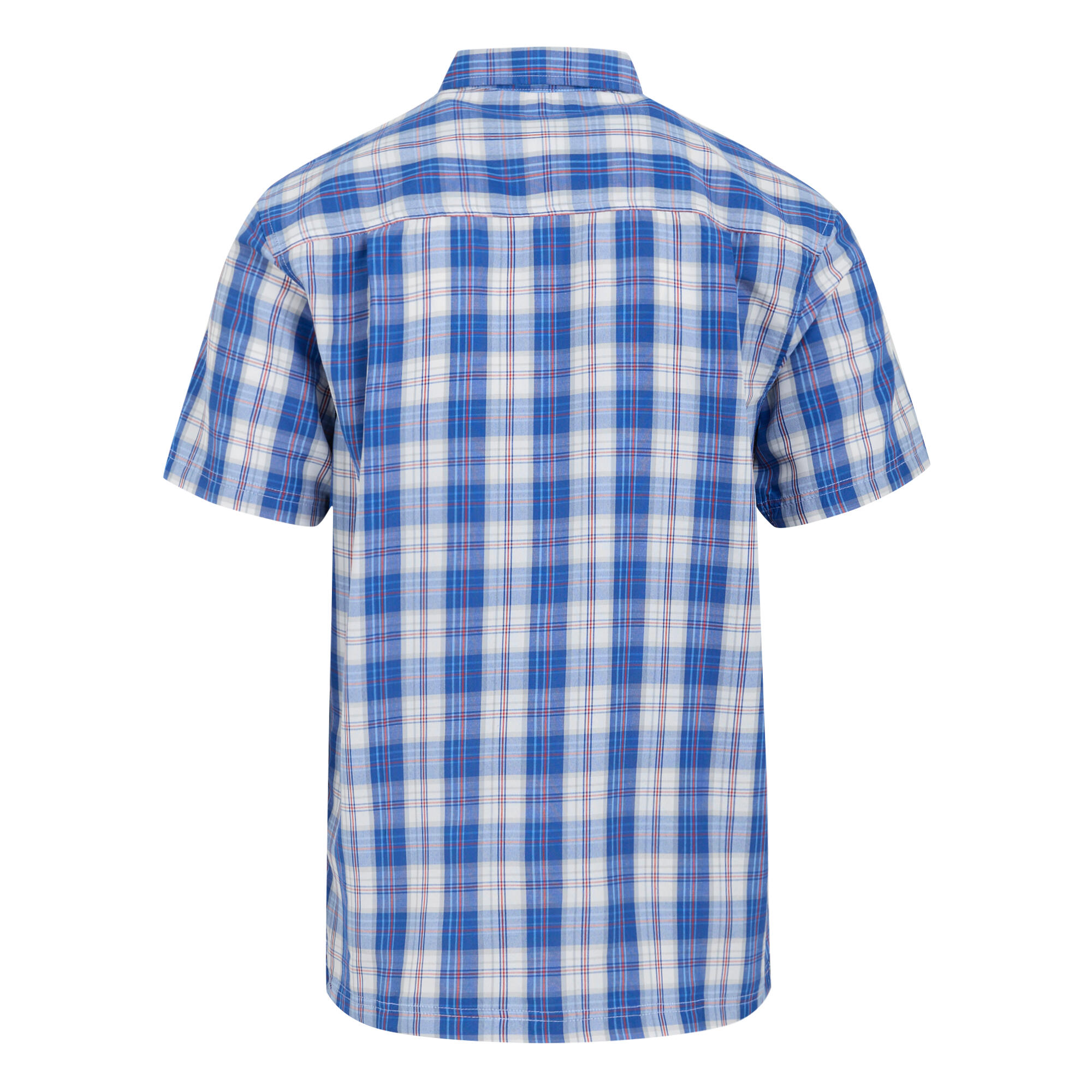 Mens Mindano IX Checked ShortSleeved Shirt (White/Olympian Blue) 3/5