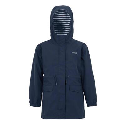 Giacca Impermeabile Strisce Bambini Regatta Ballina Blu Navy Bianco