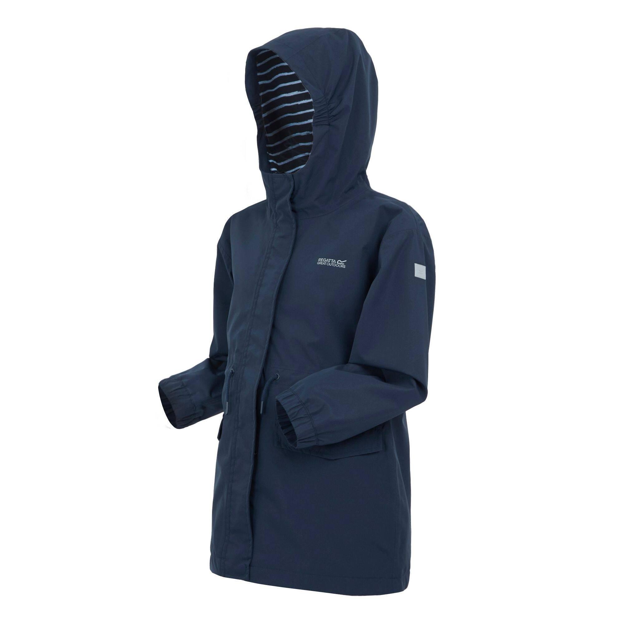 Childrens/Kids Ballina Stripe Waterproof Jacket (Navy/White) 3/5
