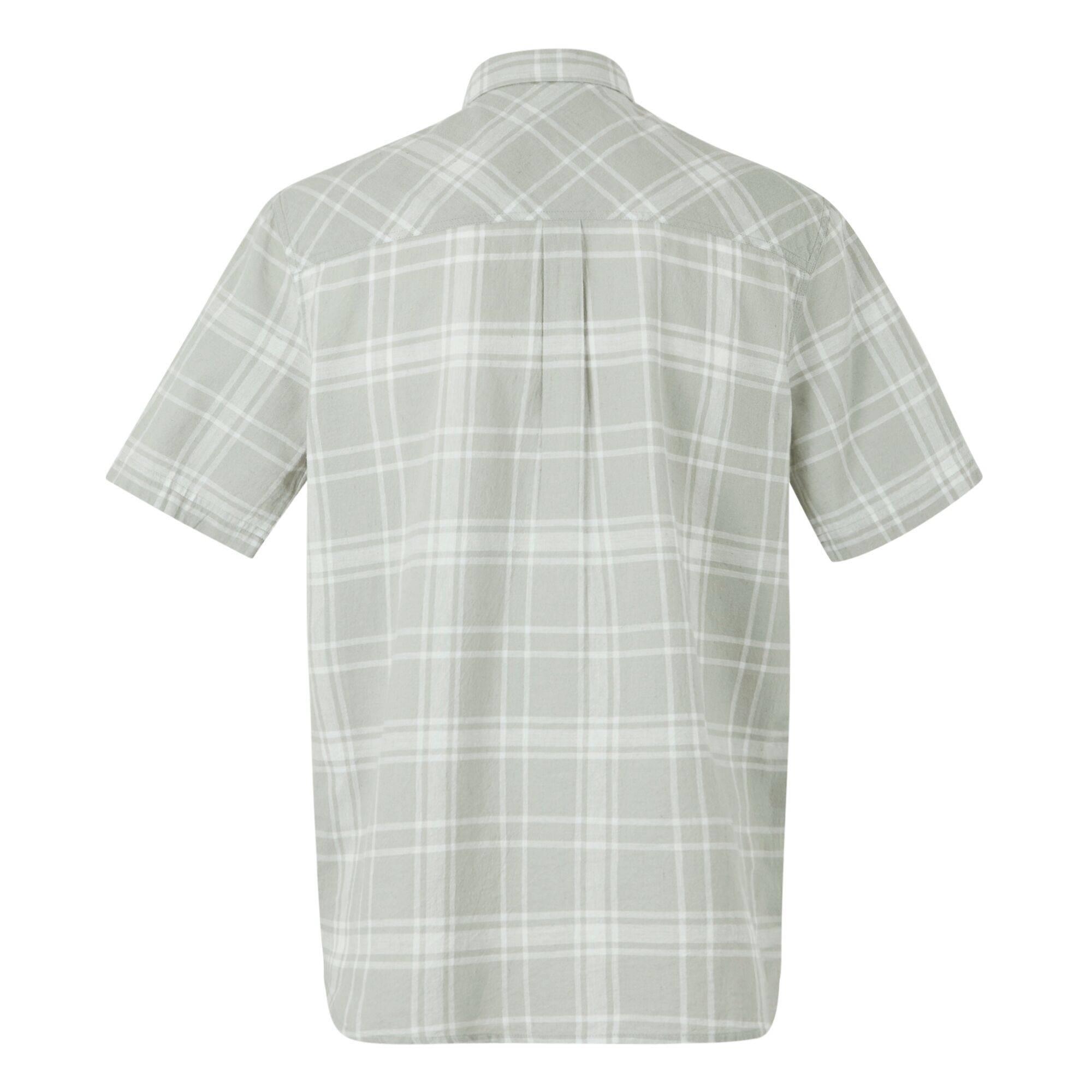 Mens Loran Checked Shirt (Silver Grey) 2/4